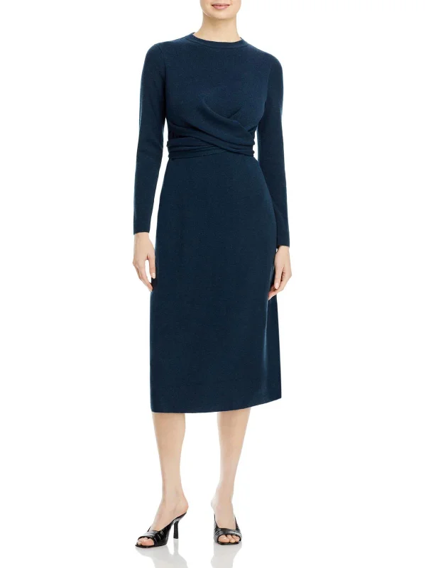 Womens Cashmere Wrap Front Sweaterdress Women's Clothes for All-Day Comfort and Style