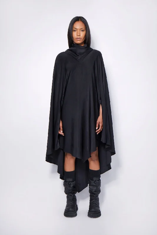 JUDE PONCHO DRESS | BLACK Elegant Women's Evening Garments