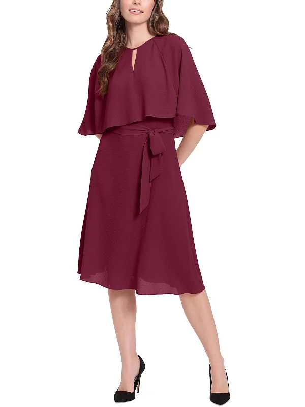 Petites Womens Cape Knee Cocktail and Party Dress Affordable Women's Clothing Sale Online