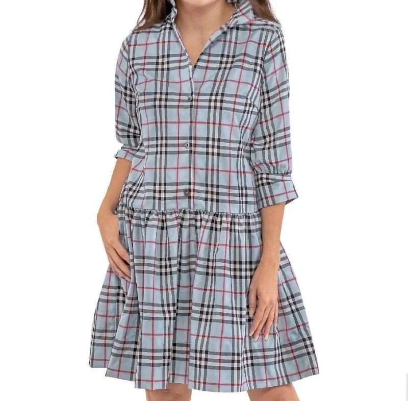 So Sweet Dress In Pretty Peri Plaid Women Apparel