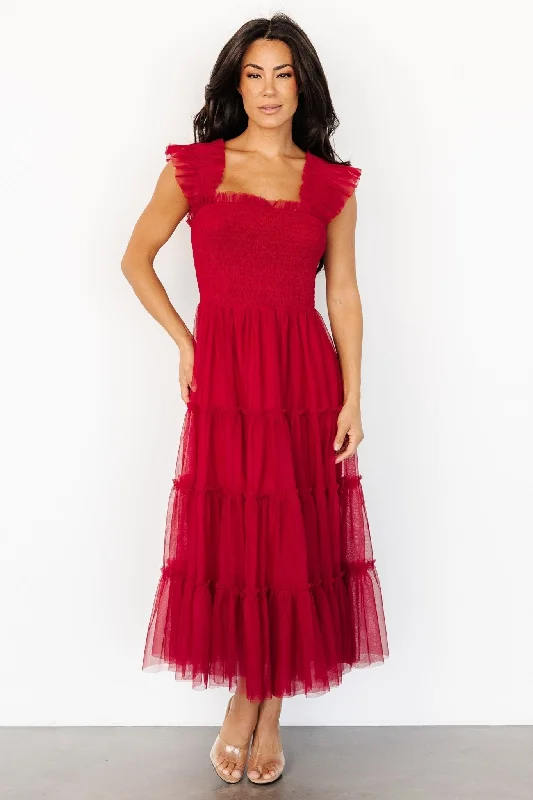 Emma Smocked Tulle Dress | Scarlet Women's Relaxed Outfit