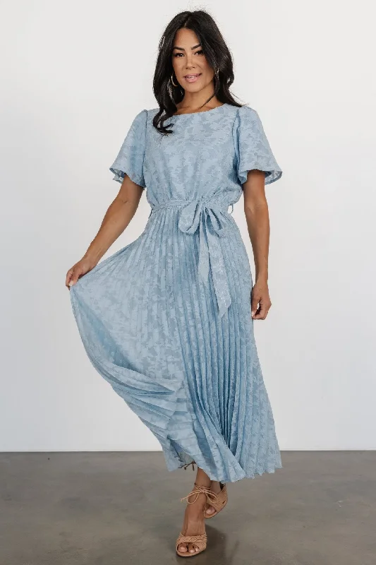 Mindy Pleated Dress | Light Blue Women's Trendy Casual Outfit