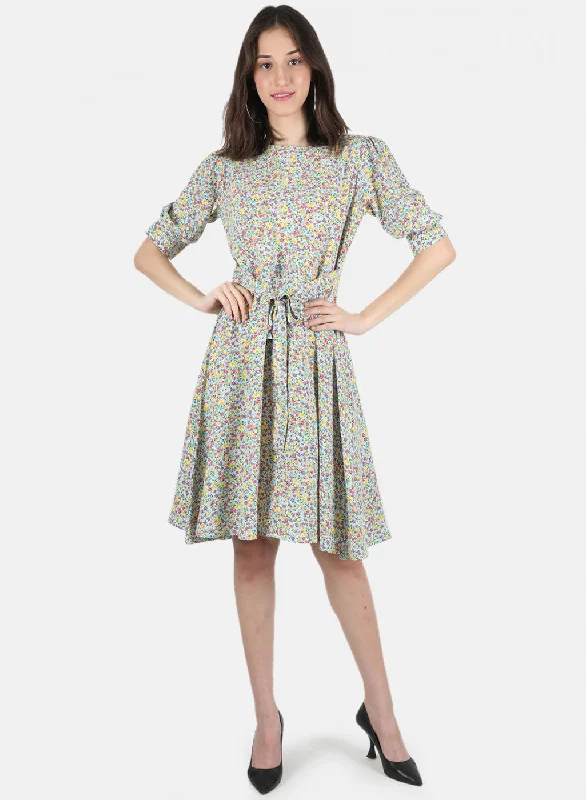 Women Green Printed Dress Flash Sales This Week