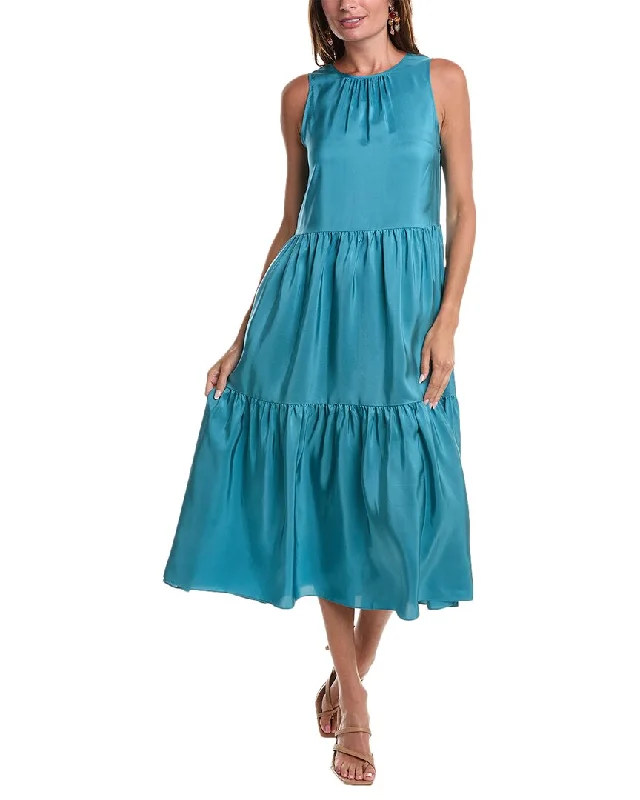 EILEEN FISHER Round Neck Tiered Dress Timeless Women's Garments