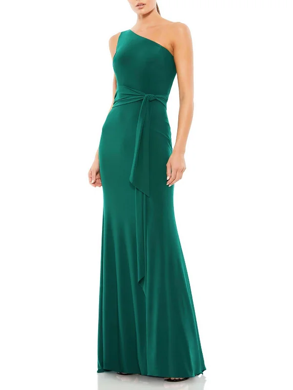 Womens One Shoulder Belted Evening Dress Clothing Sales