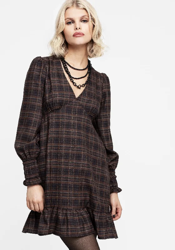 Embla Check Mini Smock Dress Women's Layered Outfit