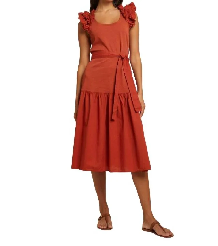 Everleigh Dress In Cayenne Women's Trendy Clothes