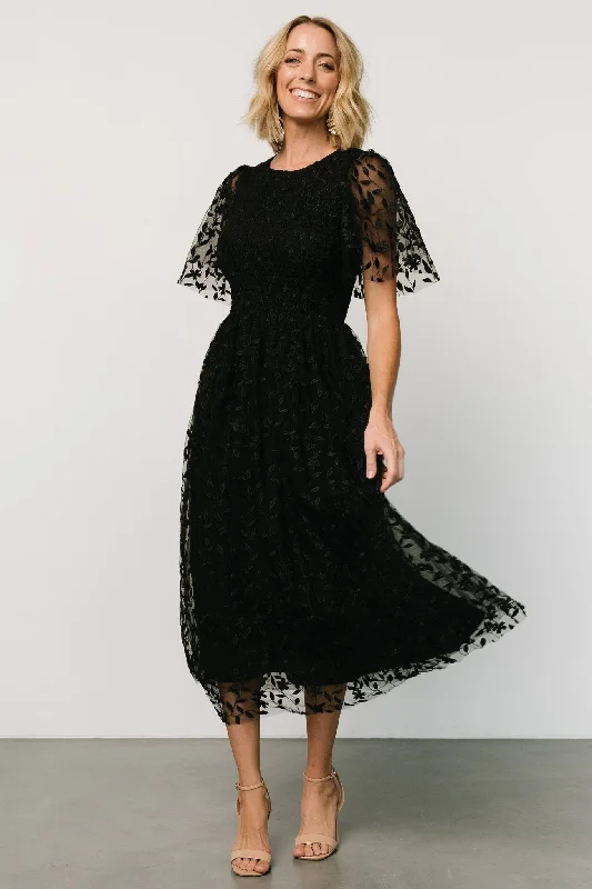 Kendra Embroidered Dress | Black Women's Stylish Outerwear