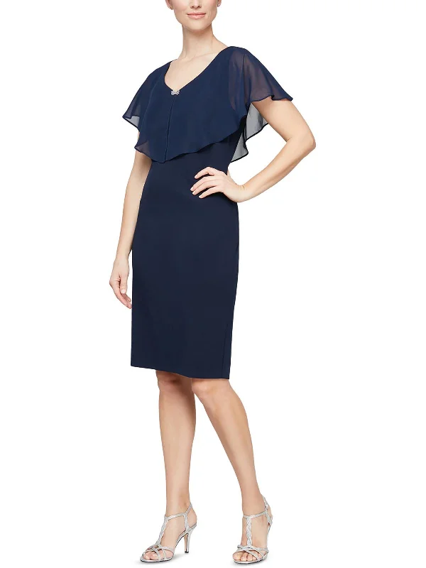 Womens Knit Sheer Overlay Sheath Dress High Street Women's Fashion for Trendy Shoppers