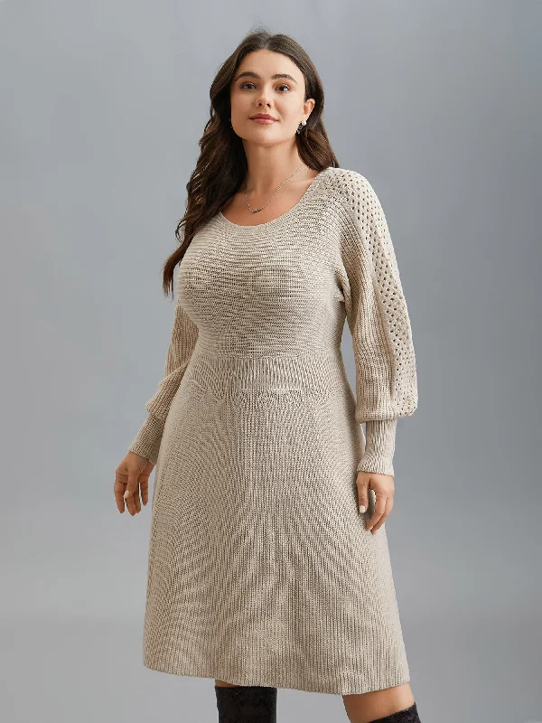 Solid Dolman Sleeve Cable Knit Dress Sale On Clothing