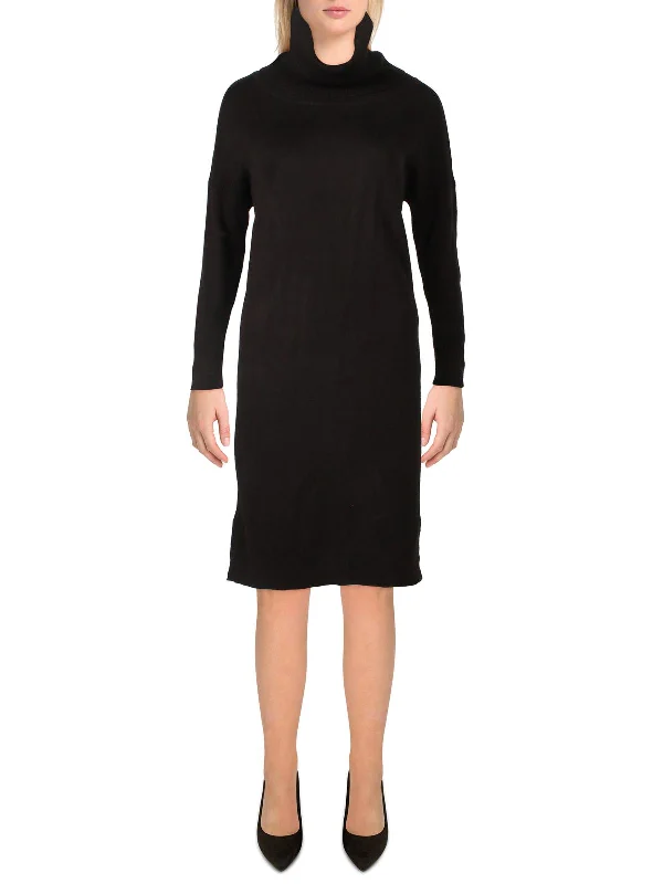 Womens Cowl Neck Midi Sweaterdress Contemporary Women's Clothing