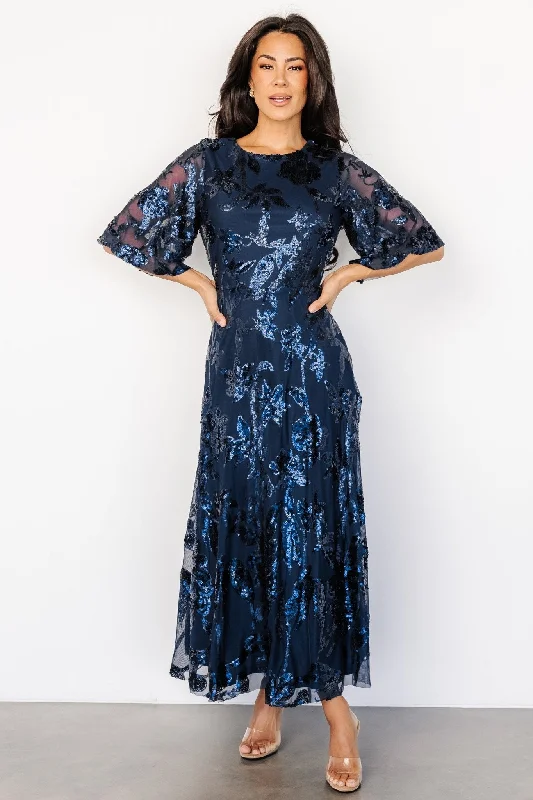 Lucy Sequin Dress | Navy Designer Women's Fashion Online