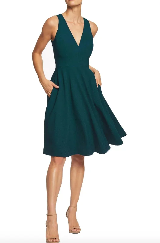 Catalina Dress In Pine Women's Elegant Evening Outfit