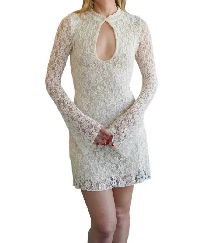 Silvanna Lace Dress In Ivory Affordable Women's Clothes