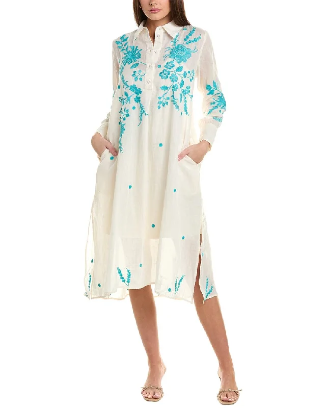 Johnny Was Embroidered Shirtdress Classic Women's Apparel