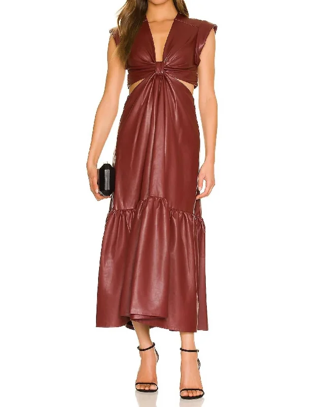 Alexandria Dress in Cranberry High-End Women's Apparel