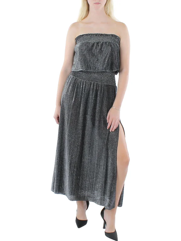 Santana Womens Metallic Strapless Evening Dress Trendy Boutiques Online