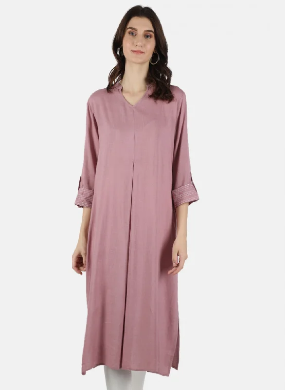 Women Purple Plain Dress Clothing Sales