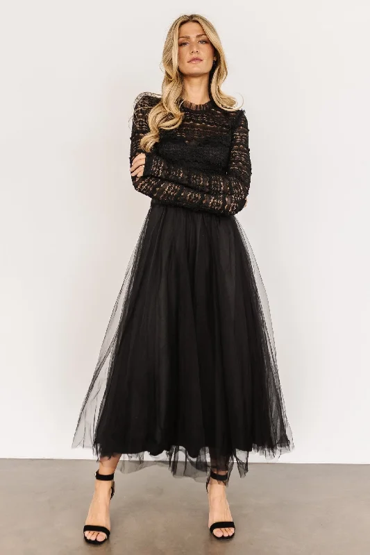 Lonnie Tulle Dress | Black Women's Comfortable Lounge Outfit