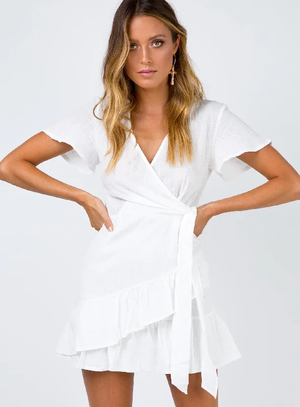 Company For One Wrap Dress White Sales Clothes