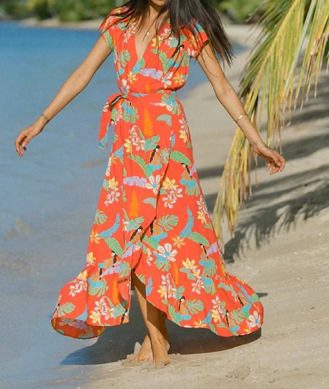 Mauna Kea Wrap Dress In Multi Exclusive Discount