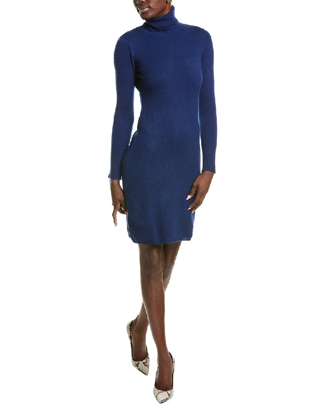 sofiacashmere Classic Turtleneck Cashmere Sweaterdress Women's Holiday Clothes