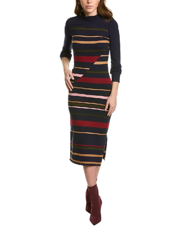 BCBGMAXAZRIA Striped Midi Sweaterdress Clothing For Women