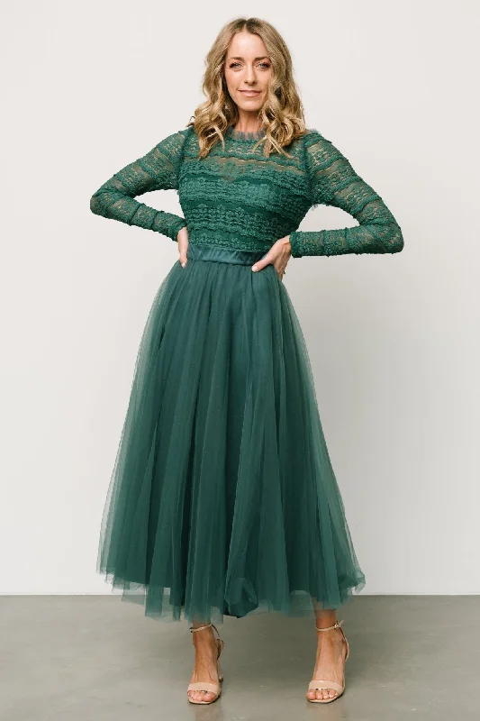 Lonnie Tulle Dress | Emerald Casual Attire For Women