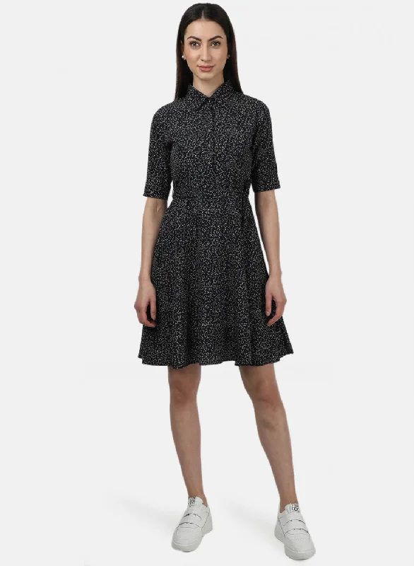 Womens Black Printed Dress Elegant Women's Clothing Online