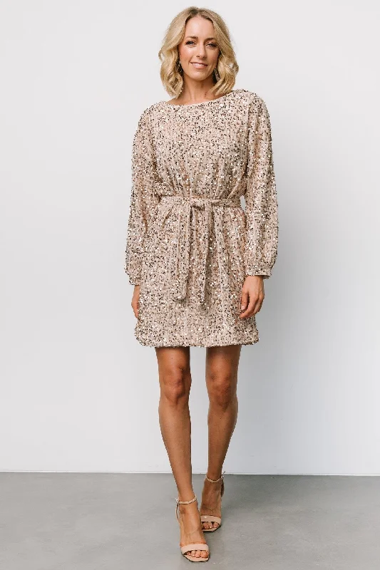 Jelena Sequin Short Dress | Champagne Exclusive Women's Fashion Collection