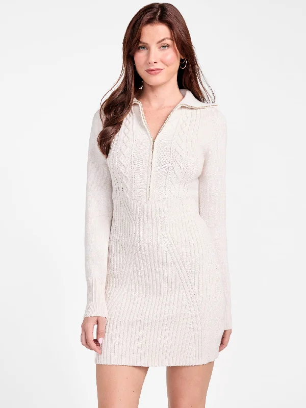 Marissa Cable-Knit Zip Dress Women's Stylish Casual Garments