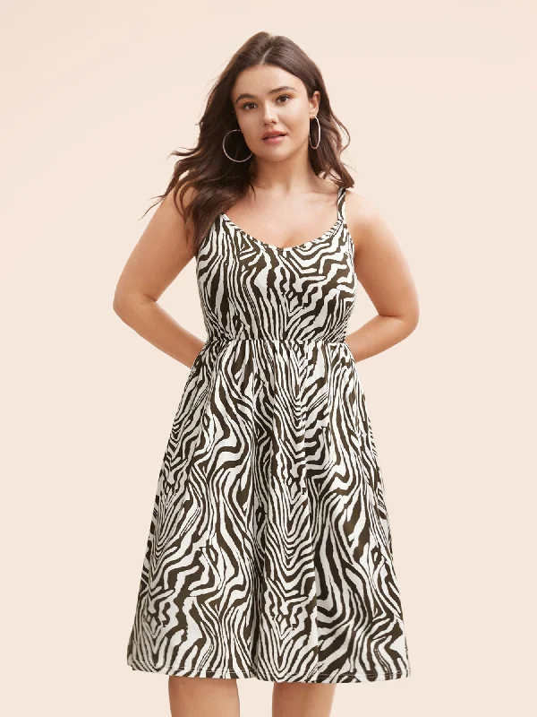 Zebra Print Midi Cami Dress Affordable Online Boutique