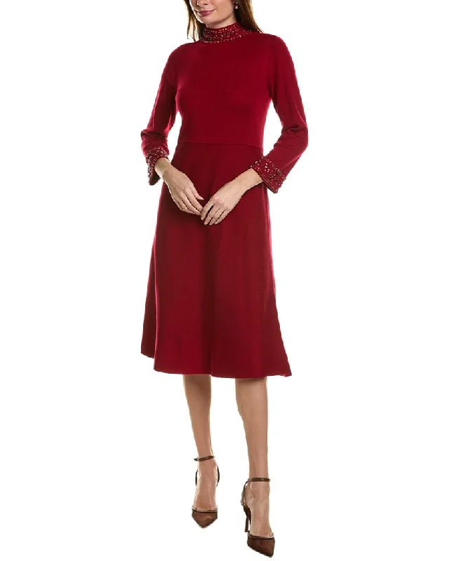 Anne Klein Mock Neck Sweaterdress Comfortable Casual Women's Clothing