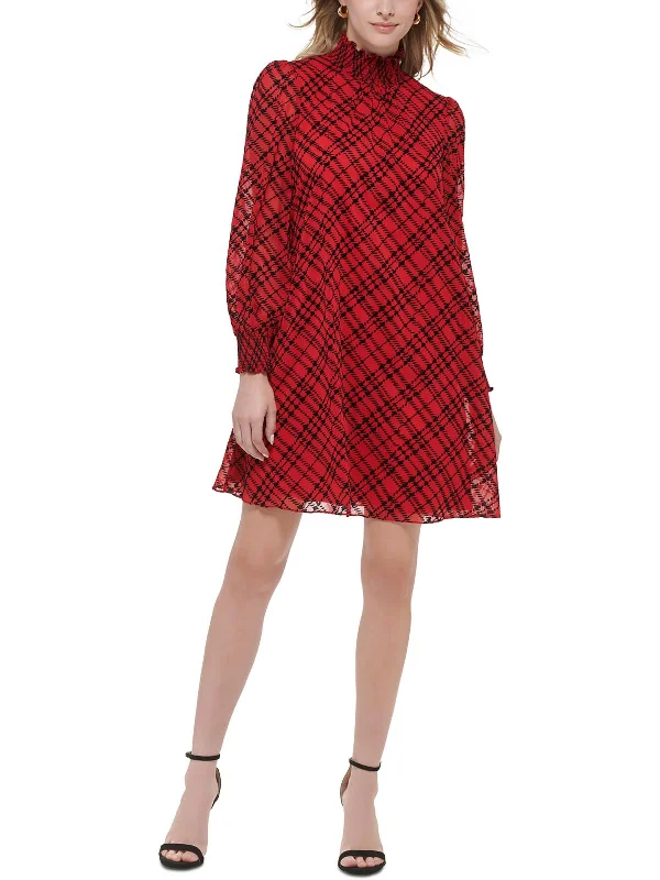 Womens Plaid Mini Shift Dress Cheap Women's Clothing Online