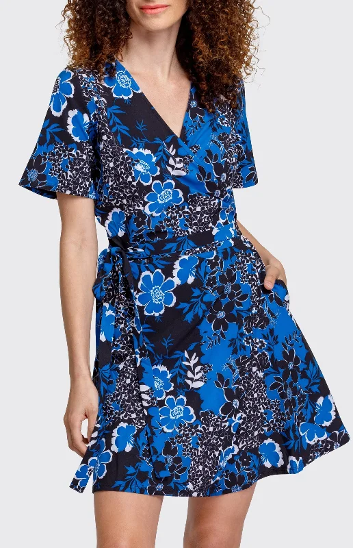 Sabine 36" Wrap Dress - Fractals - FINAL SALE Women's Luxury Apparel