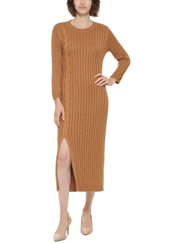 Womens Slit Maxi Sweaterdress Women's Outdoor Attire