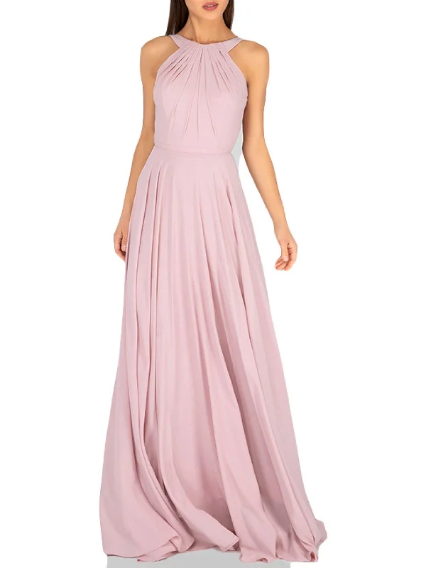 Womens Pleated Prom Evening Dress Women's Classic Attire