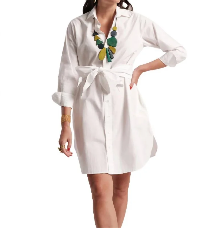 Perfect Shirtdress In White Sporty Streetwear