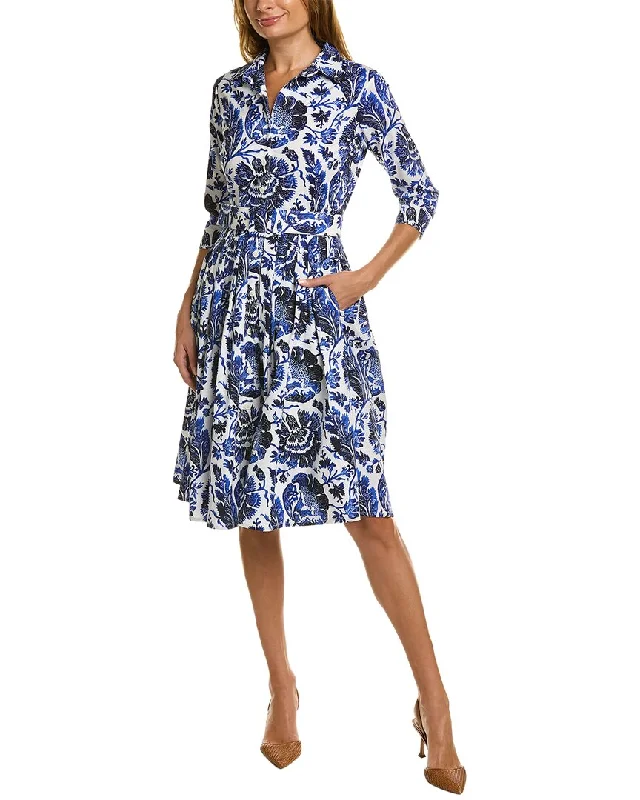 Samantha Sung 3/4-Sleeve Shirtdress Casual Wear