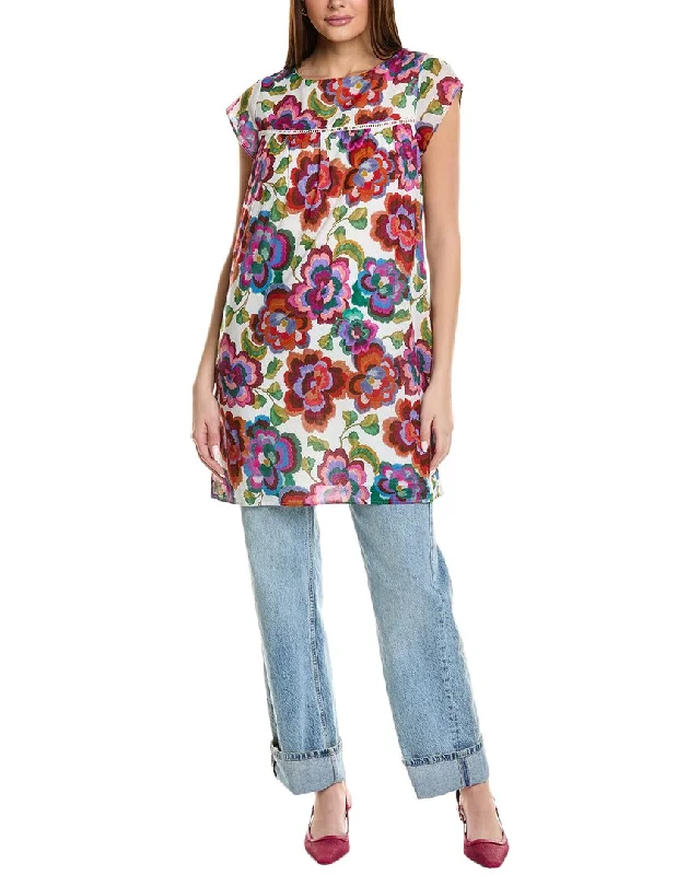 Johnny Was Calanthe Petal Sleeve Tunic Dress Women's Casual Wear Clothes