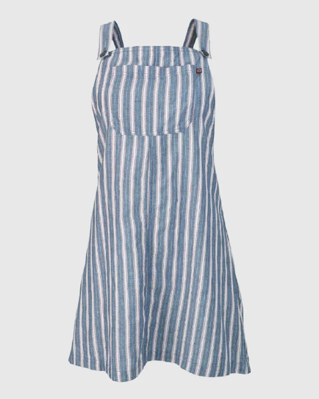 W's Striped Overall Dress Women's Seasonal Garments