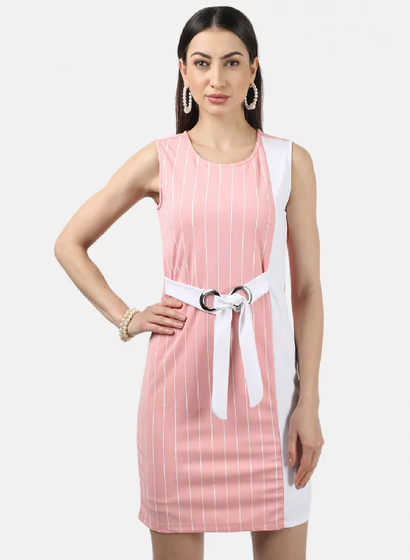 Womens Pink & White Stripe Dress Seasonal Women's Fashion Trends