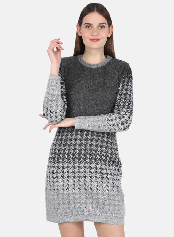 Women Grey Jaquard Dress Online Boutiques Clothing