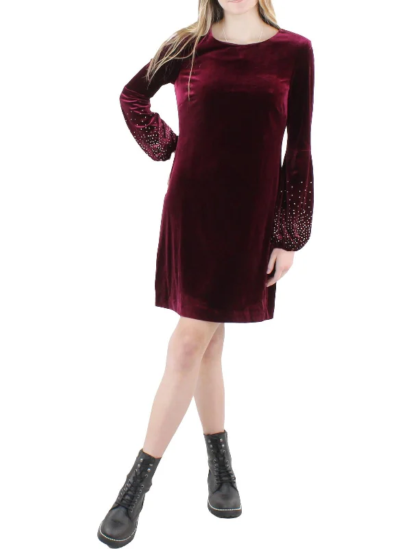 Womens Velvet Mini Sheath Dress Casual Women's Clothing