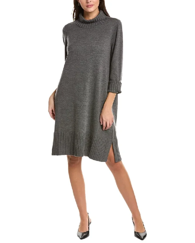 EILEEN FISHER Turtleneck Wool Dress Fashionable Casual Tops