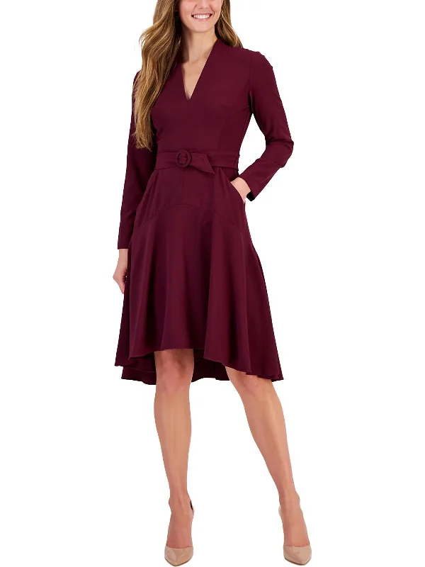 Womens Asymmetric Mini Fit & Flare Dress Women's Clothing