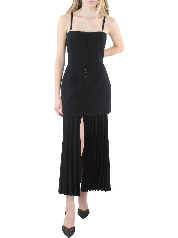 Womens Pleated Maxi Evening Dress Women's Plus-Size Attire