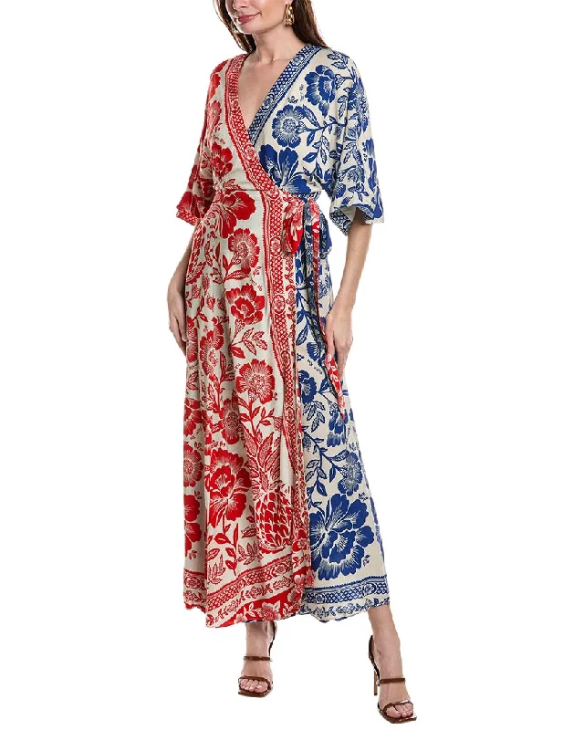 FARM Rio Mixed Pineapple Garden Wrap Dress Women's Plus-Size Garments