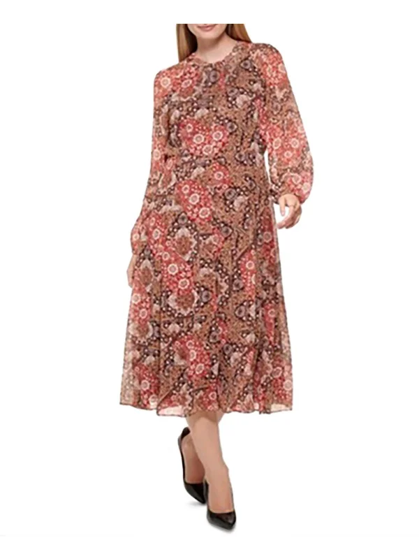 Plus Womens Paisley Long Fit & Flare Dress Online Boutiques Clothing