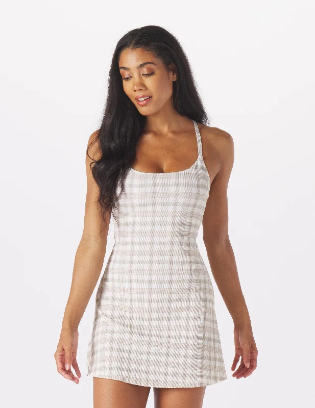 Pure Dress: Linen Madras Plaid Women's Athleisure Apparel